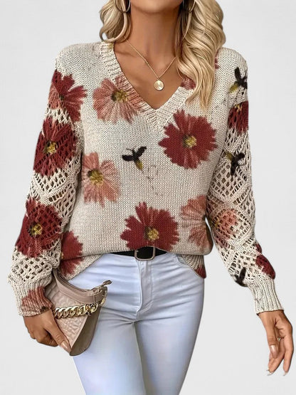 Noelle | Women's Floral Jumper with V-Neck