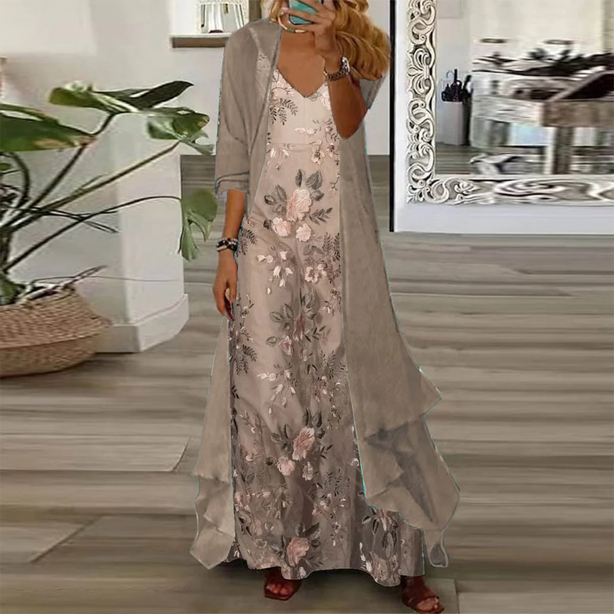 Edda | Women's Two-Piece Floral Maxi Dress Set