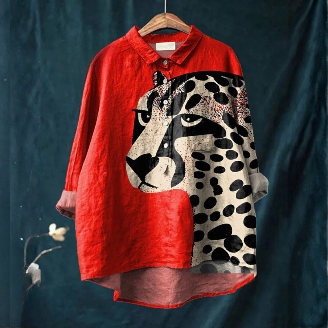 Ornella | Women's Longline Patterned Shirt
