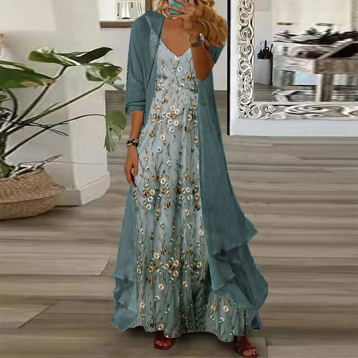 Edda | Women's Two-Piece Floral Maxi Dress Set