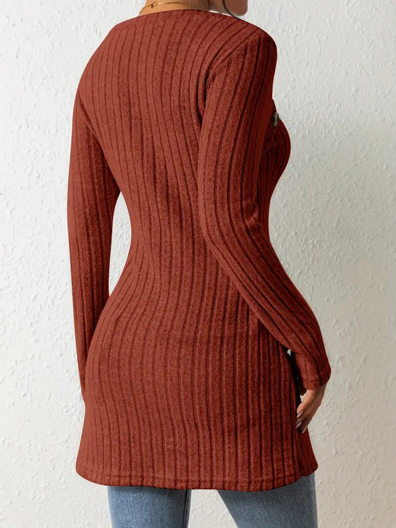 Julia | Women's Trendy Ribbed Asymmetrical Top