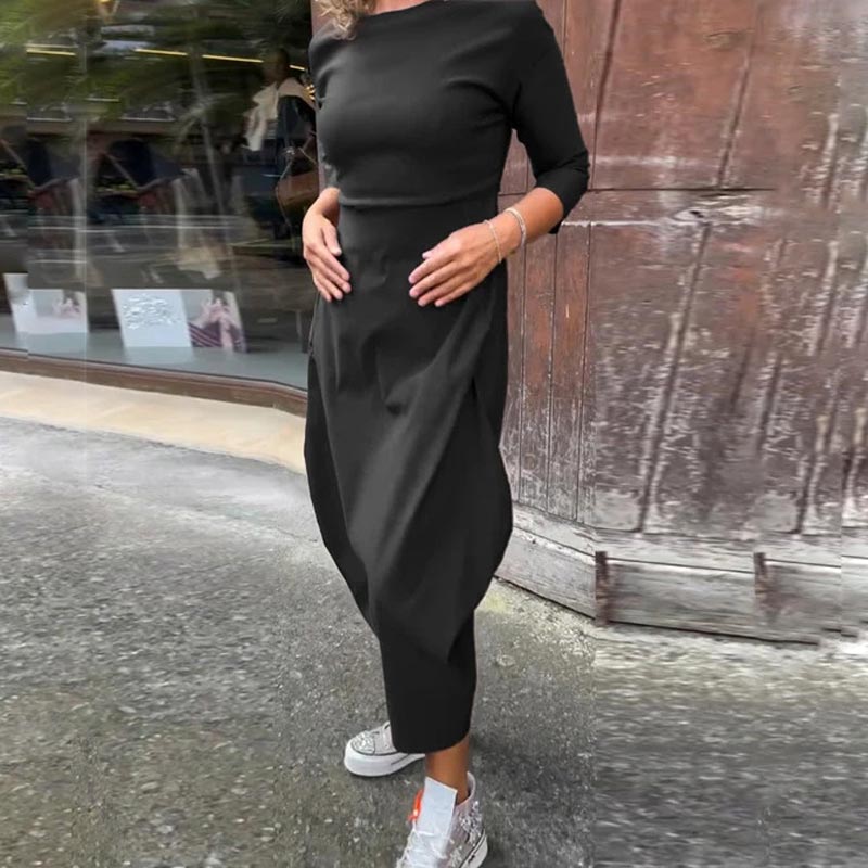 Elsbeth | Elegant Women's Midi Dress with Pocket