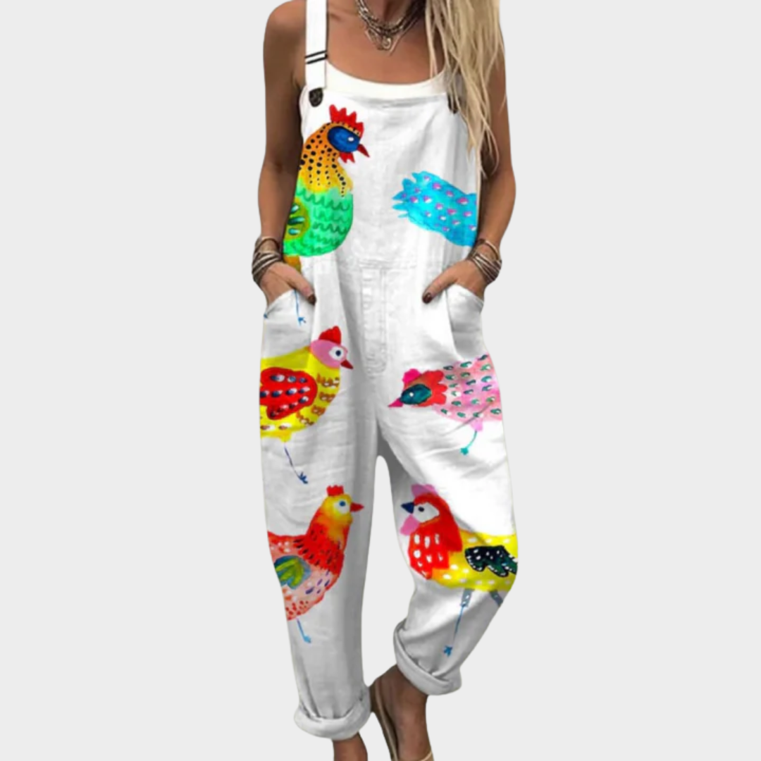 Women's Comfortable Printed Dungarees