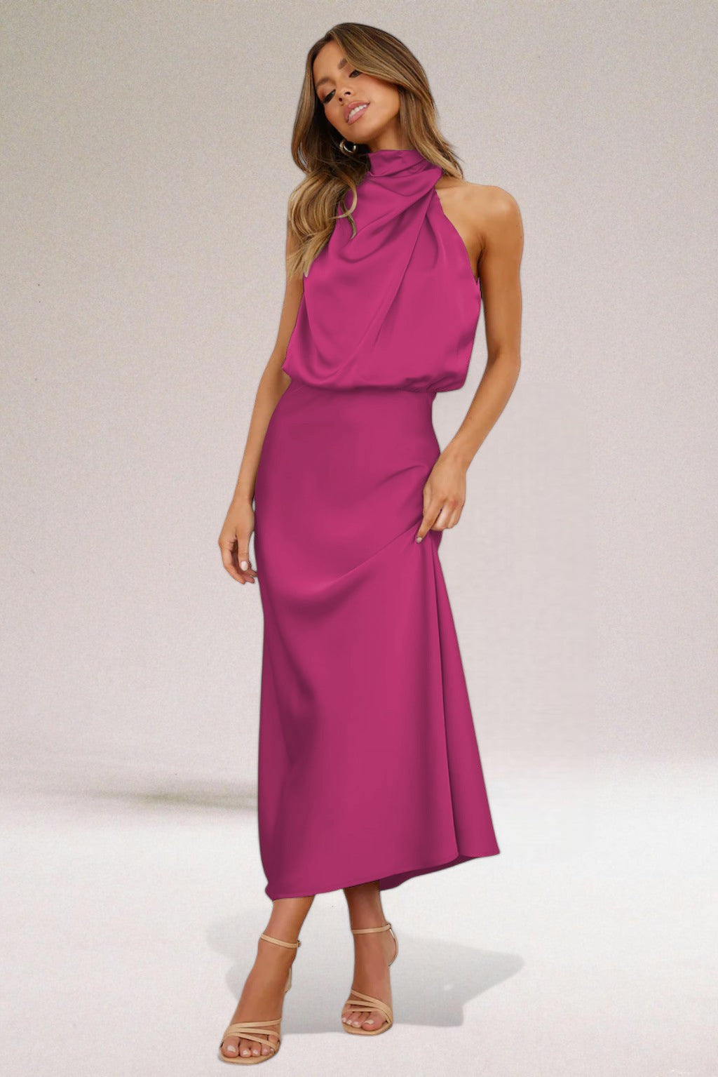 Flavia | Women's Sophisticated Halter Maxi Dress