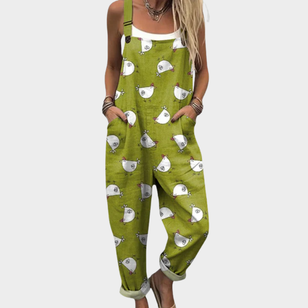 Women's Comfortable Printed Dungarees