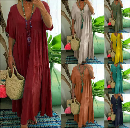 Maelis | Women's Relaxed Maxi Dress with V-Neck