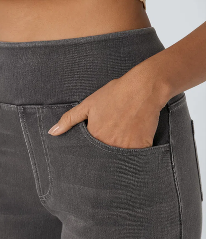 Quinn | Women's High Waisted Wide Leg Jeans with Pockets
