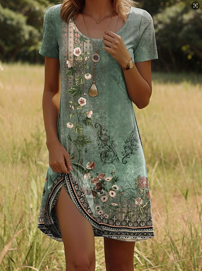 Julia | Women's Vibrant Bohemian-Style Mini Dress