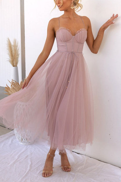 Women's Contemporary Princess Maxi Dress with Suspenders for Parties