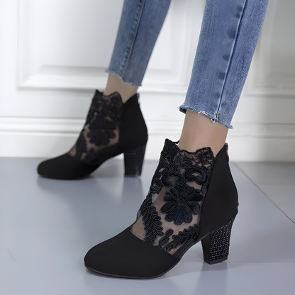 Norenne | Women's Cushioned Zip Chic Breathable Orthopedic Heels with Arch Support