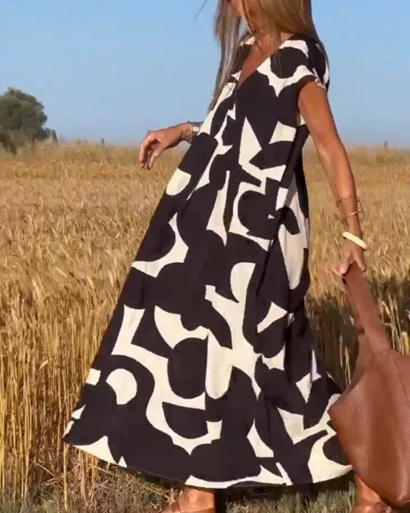 Kendall | Women's Relaxed Abstract Midi Dress
