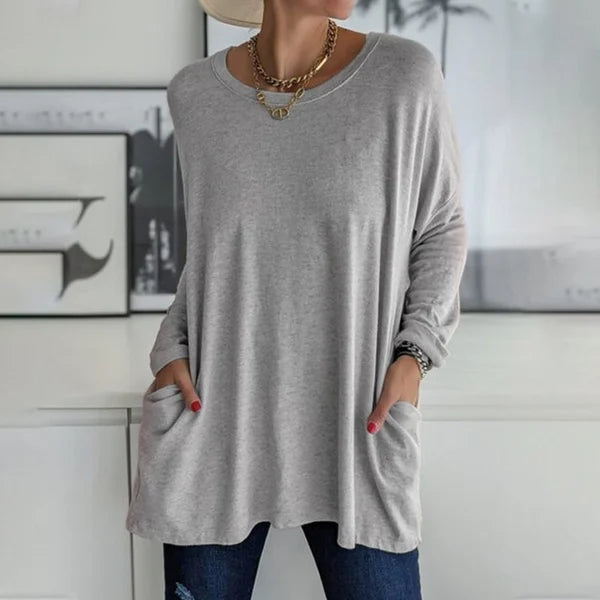 Aelira | Women's Longline Relaxed Long Sleeve Top