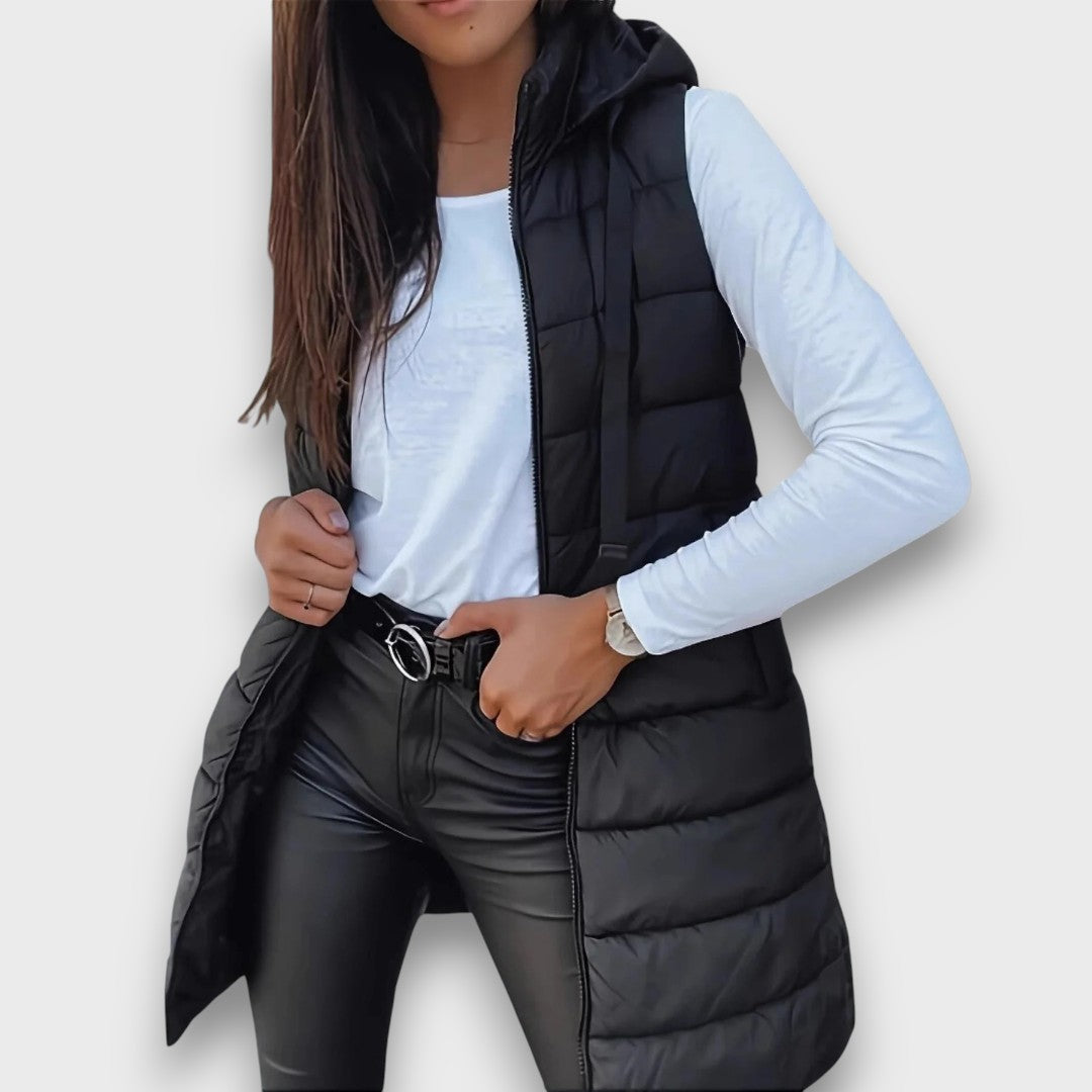 Kaira | Sleeveless hooded puffer vest