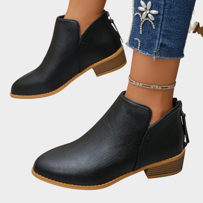 Oakley | Women's Cushioned Zip Low Heel Ankle Boots