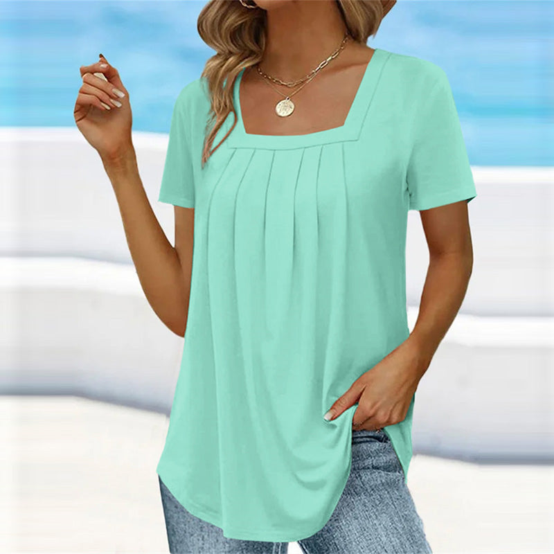 Mindy | Women's Longline Elegant Pleated Blouse