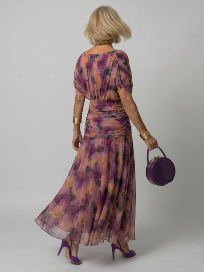 Calen | Women's Elegant Off-Shoulder Midi Dress with Flowing Design
