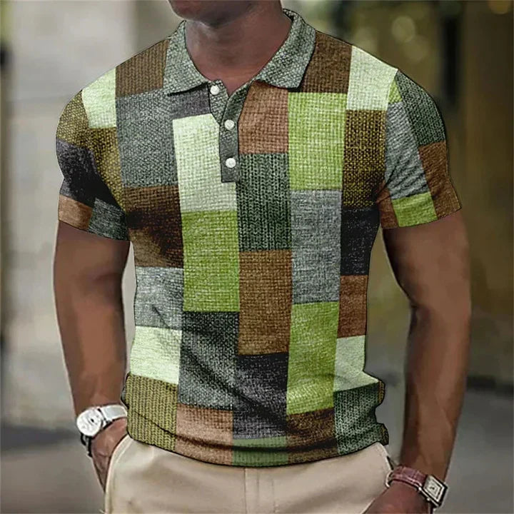Lovi | Men's Short Sleeve Polo with Check Pattern