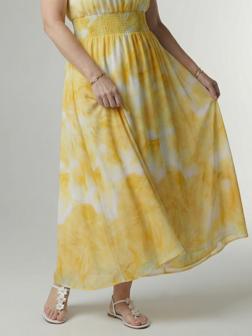Sylin | Women's Relaxed Gathered Halter Midi Dress