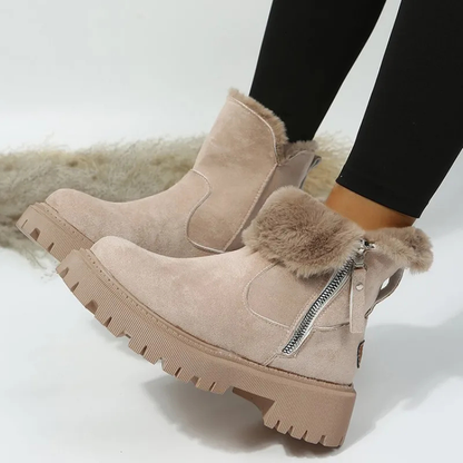 Nancy | Women's Cushioned Zip Comfortable Warm Winter Boots