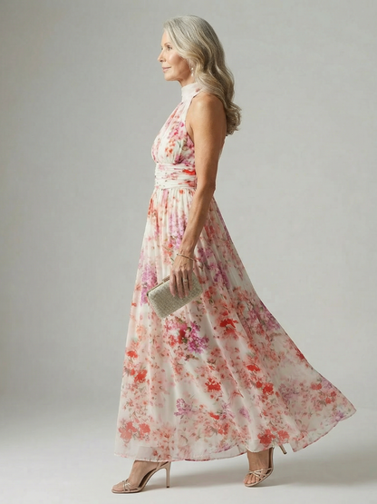 Elyon | Women's Easy Flow Maxi Dress with Halter Neck