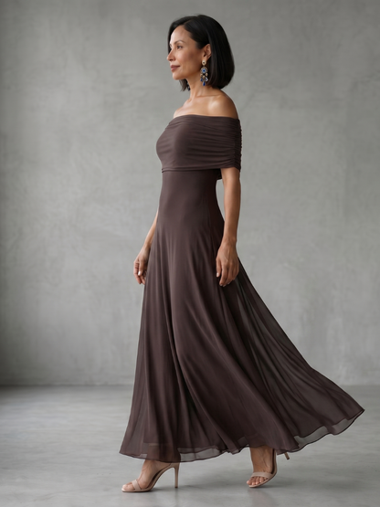 June | Women's Off Shoulder Draped Midi Dress