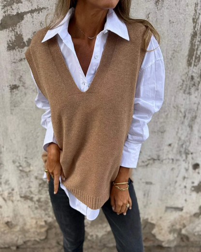 Addison | Women's Jumper Vest with V-Neck