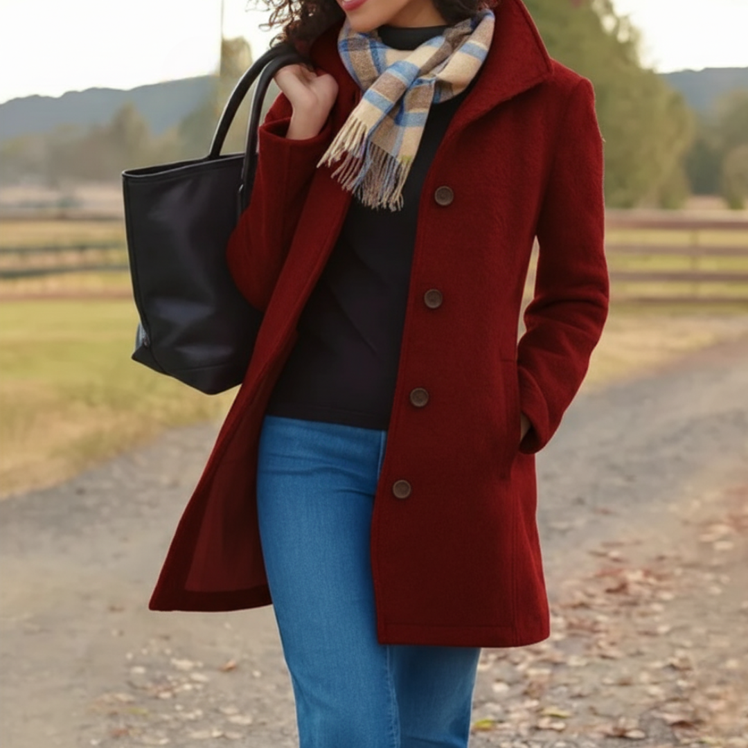 Vera | Women's Classic Mid-Length Button Coat