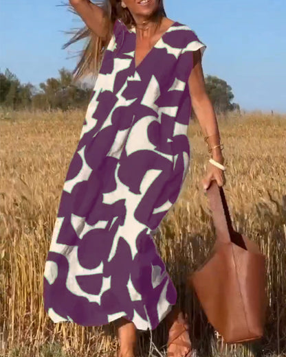 Kendall | Women's Relaxed Abstract Midi Dress