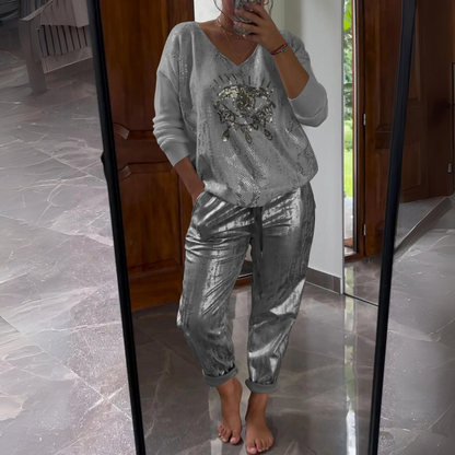 Giuseppina | Elegant Two-Piece Set: Blouse and Trousers