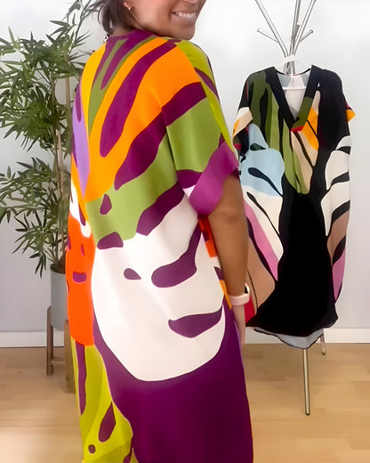 Rianna | Women's Abstract Print Dress with V-Neck