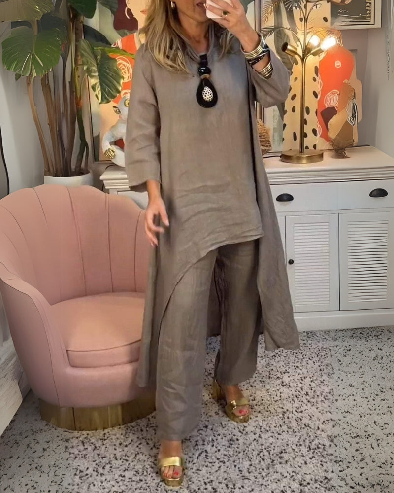 Marila | Women's Two Piece Set with Round Neck and Long Sleeve