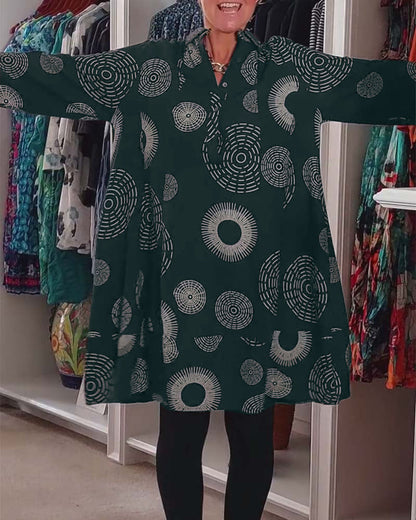 Marlene | Women's Casual Geometric Print Midi Dress