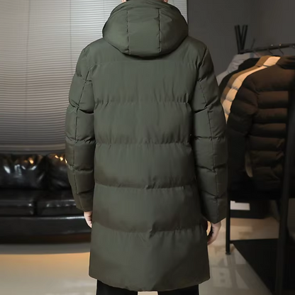 Men's Elegant Long Winter Jacket with Long Sleeve