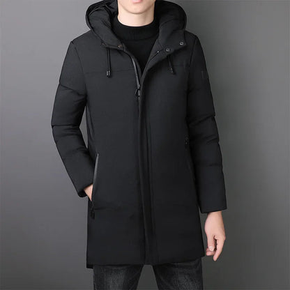 Elegant Long Men's Jacket with Long Sleeve