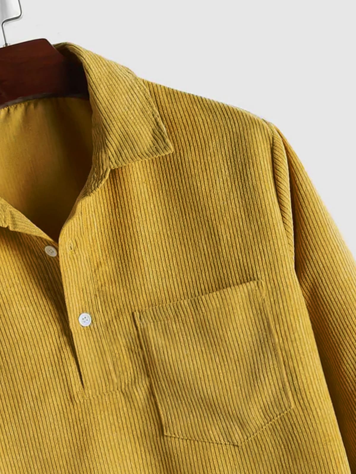 Men's Long Sleeve Shirt with Half Button Placket