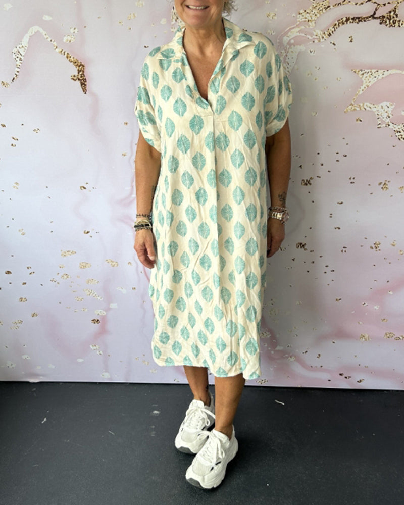 Liora | Relaxed Women’s Lapel Spring Dress with Side Slit
