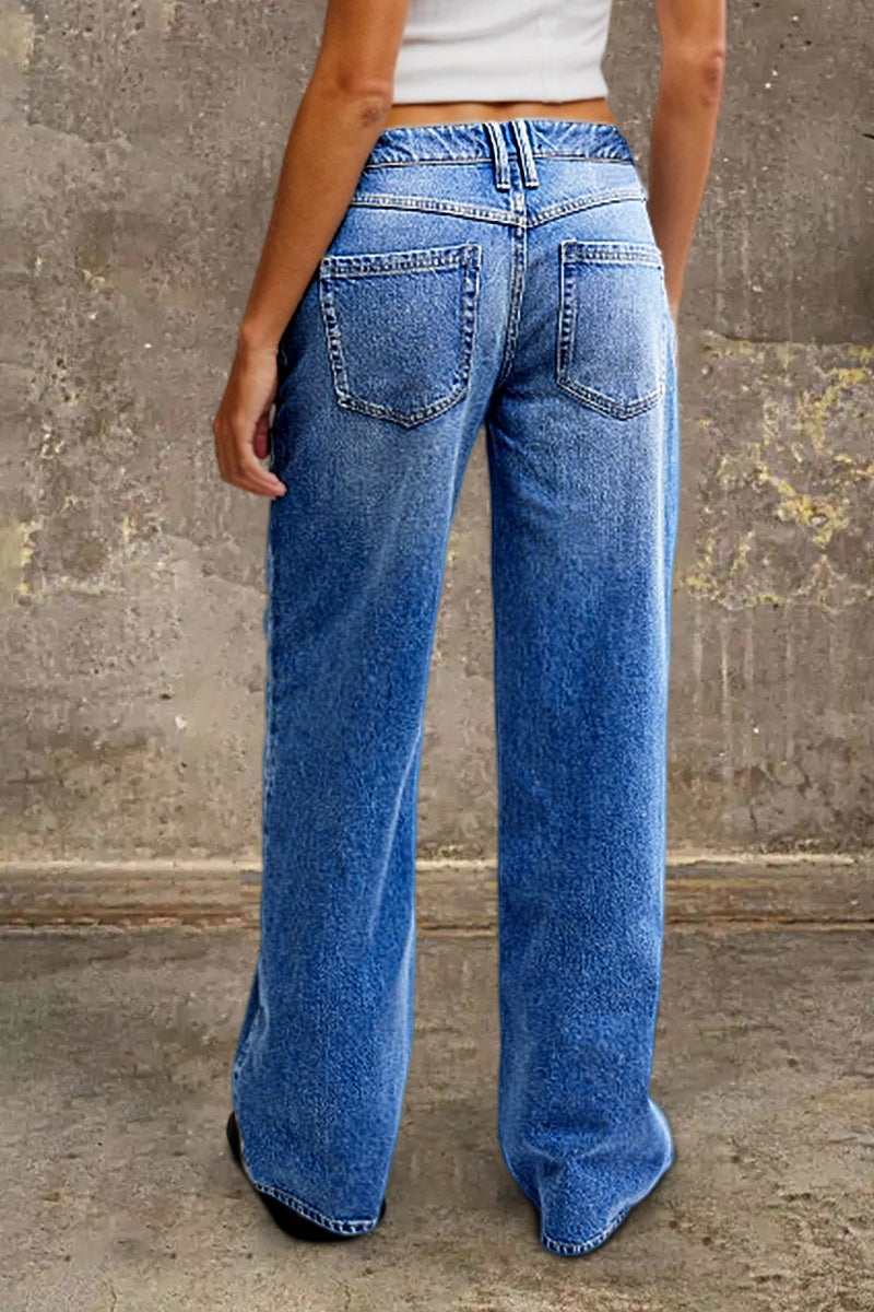 Women's Mid-Rise Straight Fit Denim Jeans