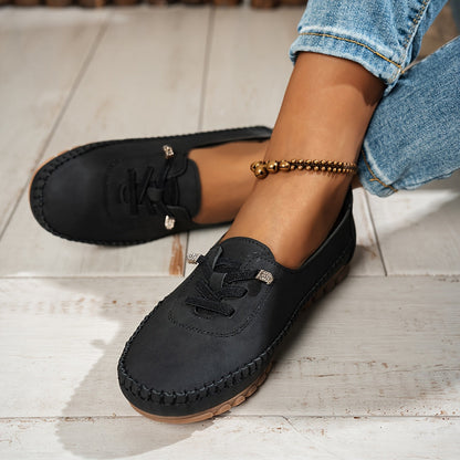 Orthelia | Women's Lightweight Lace-Up Supportive Cushioned Moccasins for Sensitive Feet
