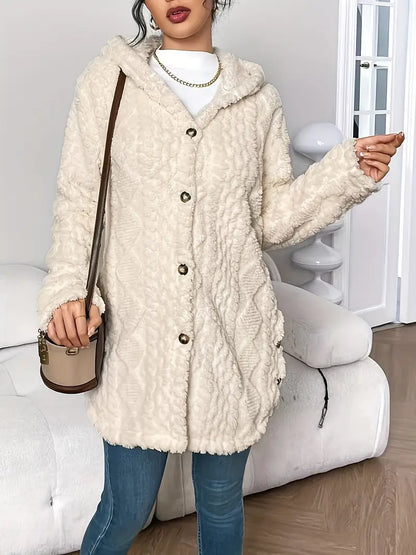 Chloe | Women's Relaxed Plush Hooded Cardigan