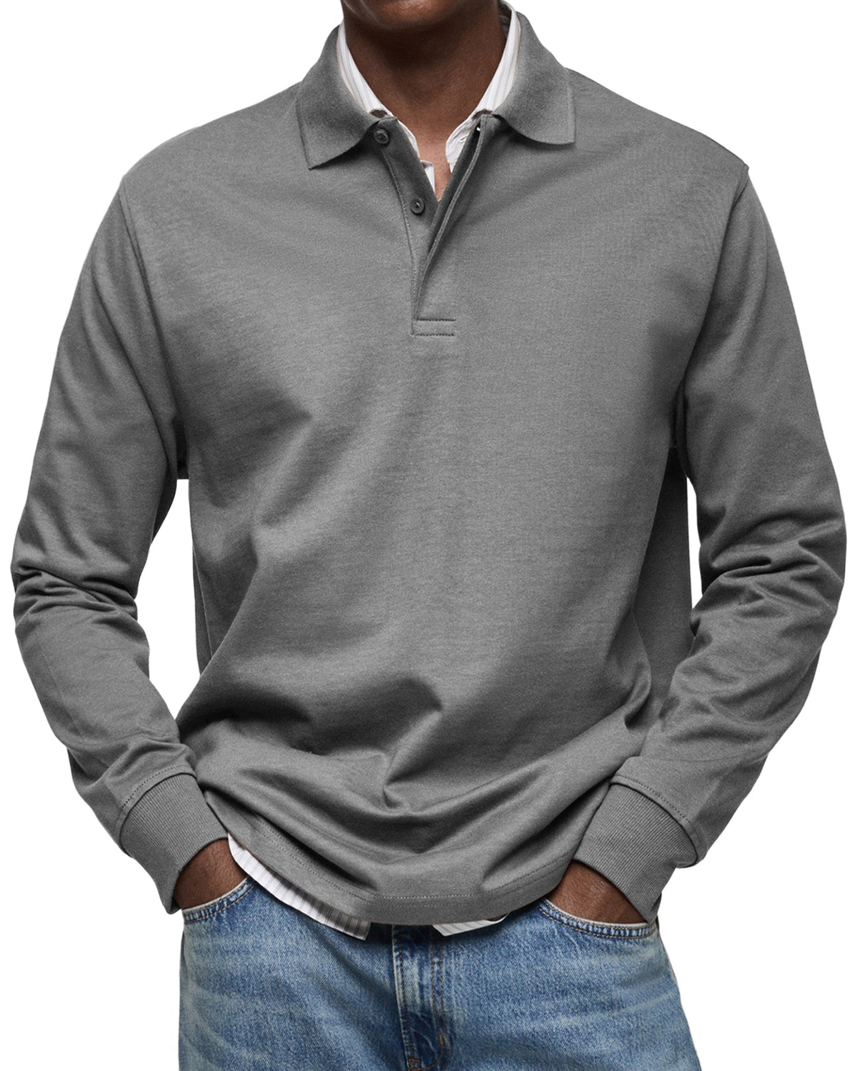 Alex | Men's Relaxed Long Sleeve Casual Polo