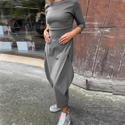 Elsbeth | Elegant Women's Midi Dress with Pocket