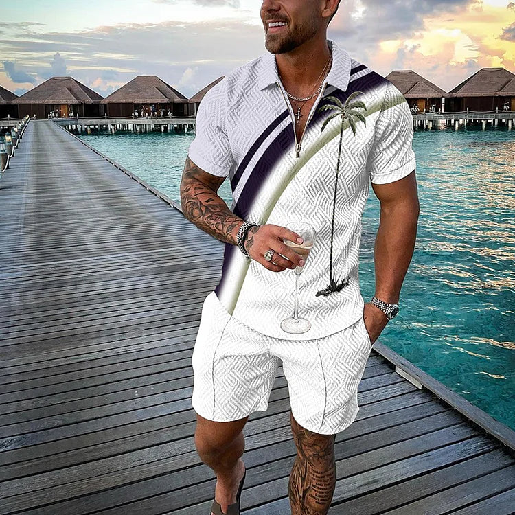 Max | Men's Relaxed Tropicana Poloshirt & Shorts Set