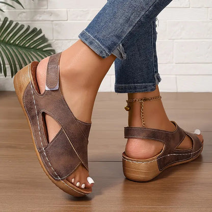 Women's Cushioned Open-Toe Vintage Sandals