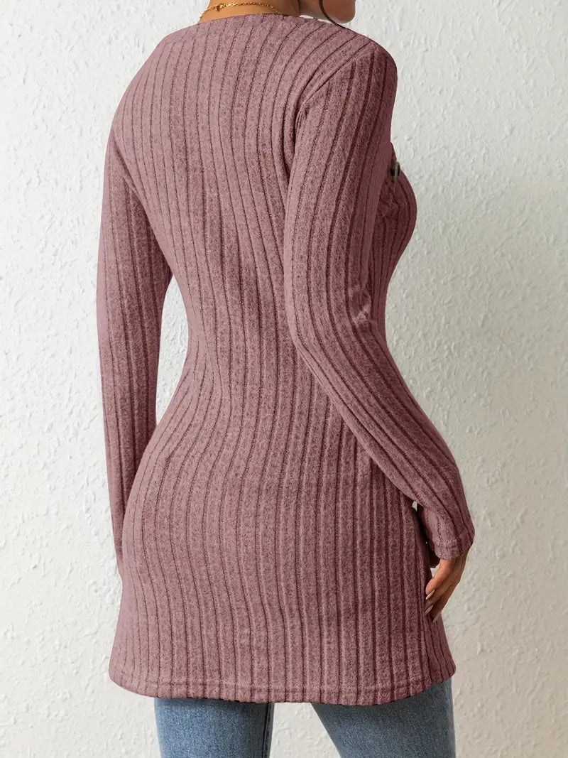 Julia | Women's Trendy Ribbed Asymmetrical Top