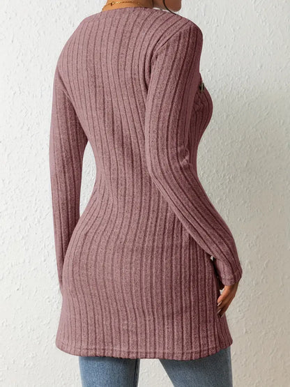 Julia | Women's Trendy Ribbed Asymmetrical Top