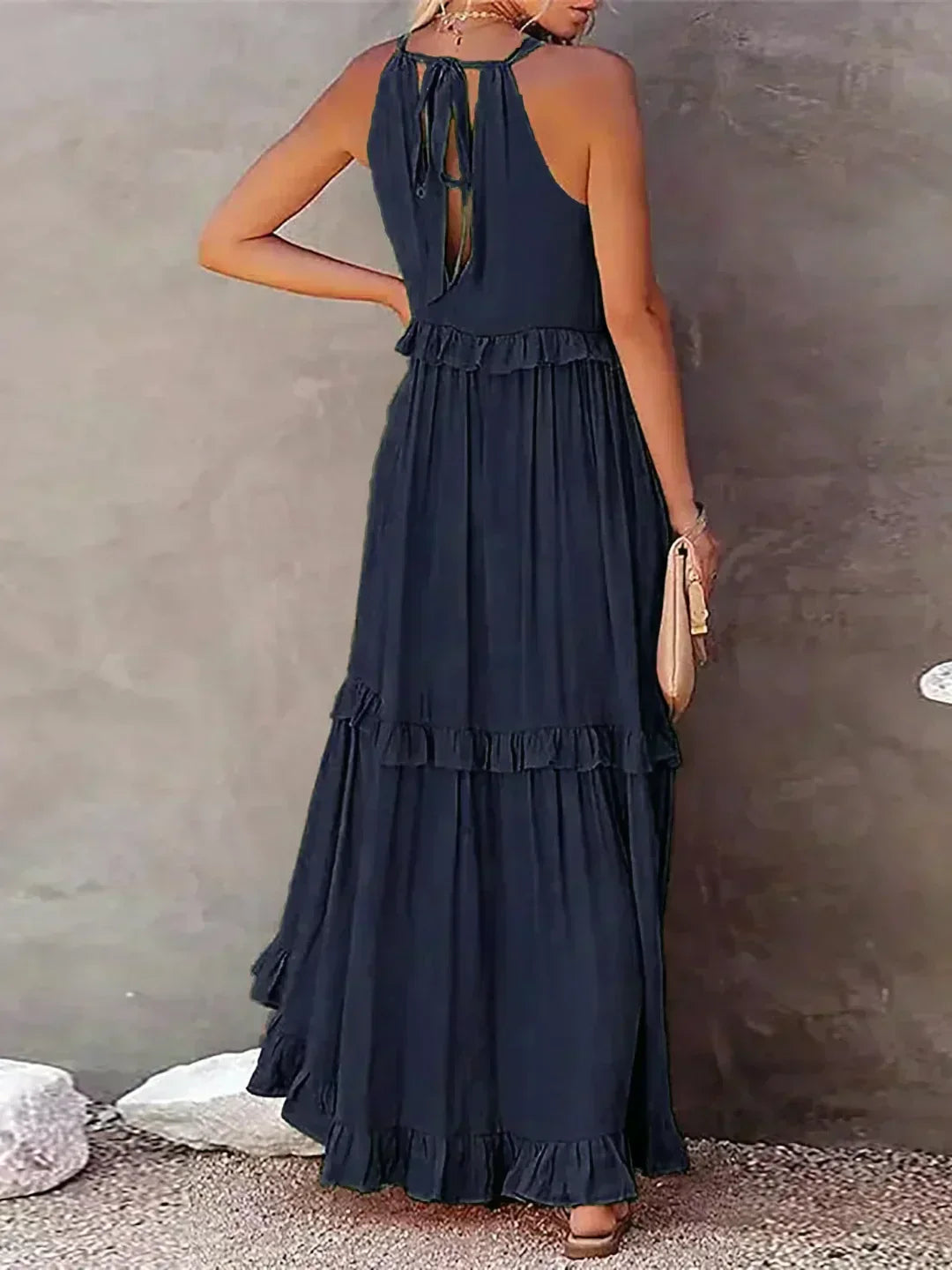 Sarah | Women's Halter Ruffle Maxi Dress (Almost Sold Out)