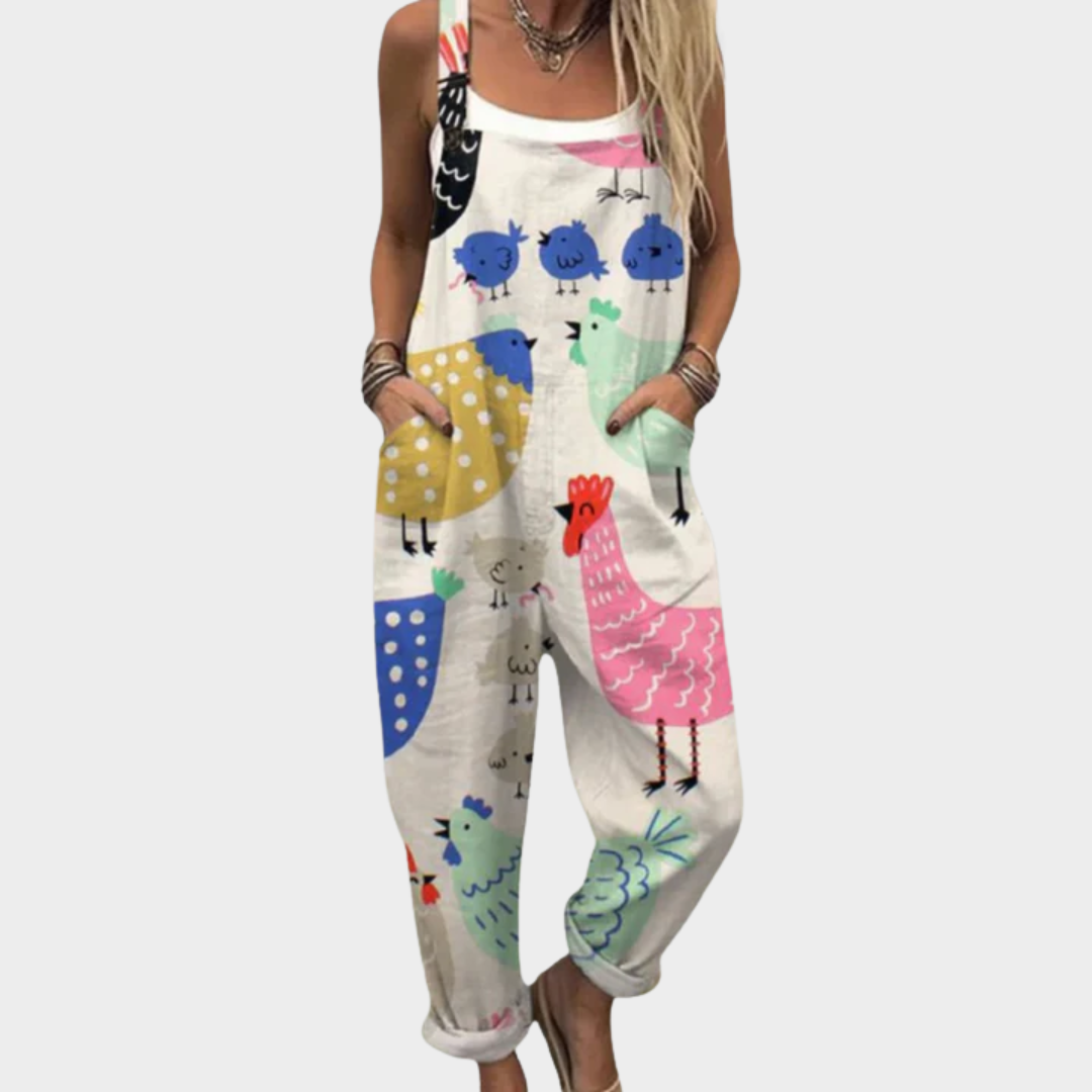 Women's Comfortable Printed Dungarees