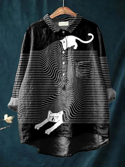 Coco | Longline Cat Art Shirt