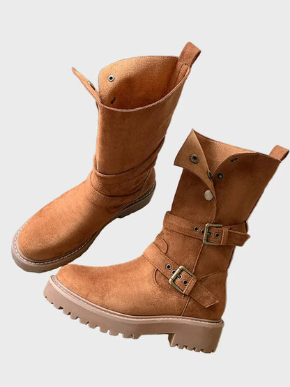 Harlow | Women's Orthopedic Buckle Winter Fur High Boots
