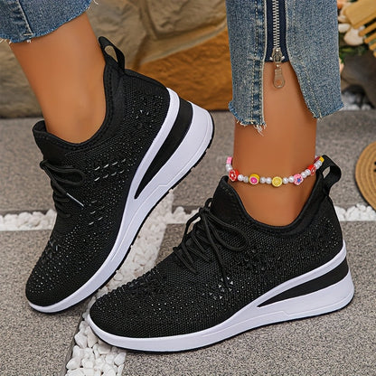 Women's Cushioned Lace-Up Comfortable Breathable Orthopedic Trainers for Everyday Wear